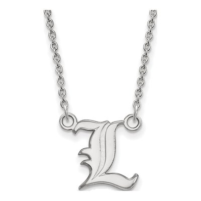 University of Louisville 10K White Gold Small Letter L Necklace
