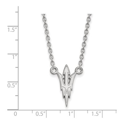 Arizona State University 10K White Gold Large Pitchfork Necklace – view 2