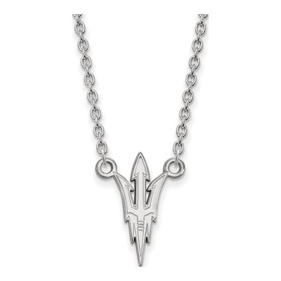 Arizona State University 10K White Gold Large Pitchfork Necklace