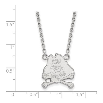 East Carolina University 10K White Gold Pirate Large Necklace – view 2