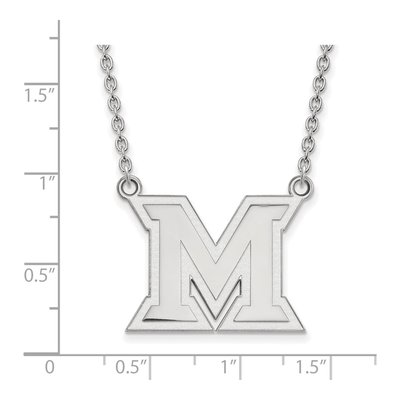 Miami University 10K White Gold Ohio Large Letter M Necklace – view 2