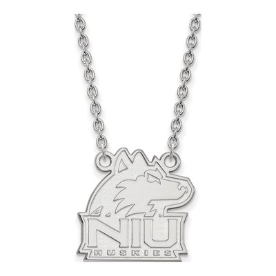 Northern Illinois University 10K White Gold N-I-U Huskies Medium Necklace