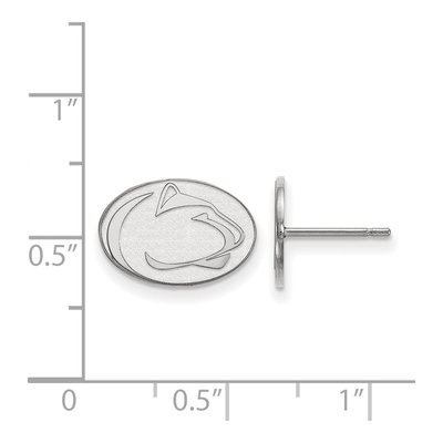Pennsylvania State University 10K White Gold Penn Lion Extra Small Earrings – view 2
