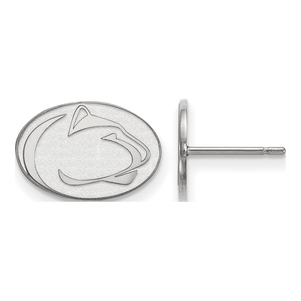 10K White Gold Logoart Penn State University Lion Extra Small Post Earrings