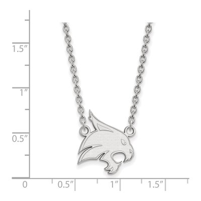Texas State University 10K White Gold Large Bobcats Pendant Necklace – view 2