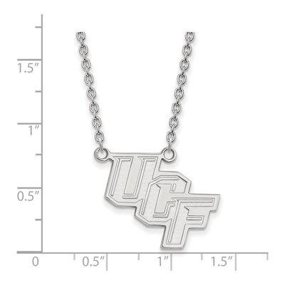 University of Central Florida 10K White Gold U-C-F Large Necklace – view 2