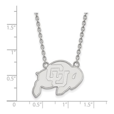 University of Colorado 10K White Gold Buffalo Large Necklace – view 2