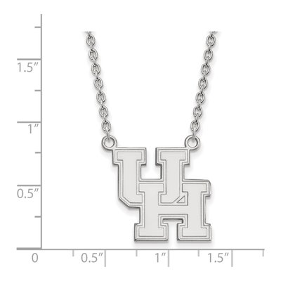 University of Houston 10K White Gold U-H Large Necklace – view 2