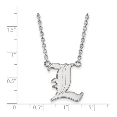 University of Louisville 10K White Gold Large Letter L Necklace – view 2