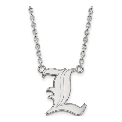University of Louisville 10K White Gold Large Letter L Necklace
