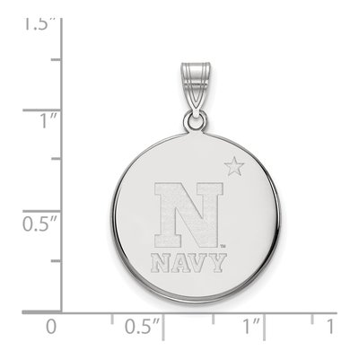 United States Naval Academy 10K White Gold Us Large Disc Pendant – view 2