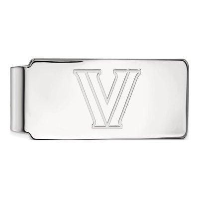 10K White Gold Logoart Villanova University Letter V Money Clip