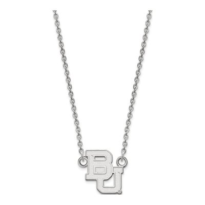 Baylor University 10K White Gold Bears Small Necklace – view 2