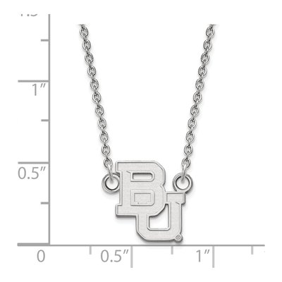 Baylor University 10K White Gold Bears Small Necklace – view 3
