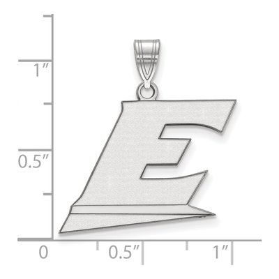 Eastern Kentucky University 10K White Gold Large Letter E Pendant – view 2