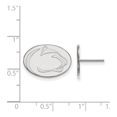 Pennsylvania State University 10K White Gold Penn Lion Small Stud Earrings – view 2