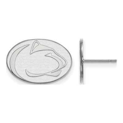 Pennsylvania State University 10K White Gold Penn Lion Small Stud Earrings