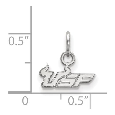 University of South Florida 10K White Gold U-S-F Extra Small Pendant – view 2
