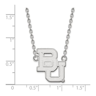 Baylor University 10K White Gold Bears Large Necklace – view 3