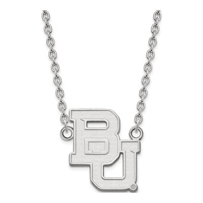 Baylor University 10K White Gold Bears Large Necklace