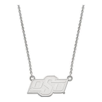 Oklahoma State University 10K White Gold O-S-U Small Necklace – view 2