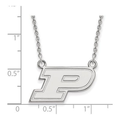 Purdue University 10K White Gold Small Letter P Necklace – view 2