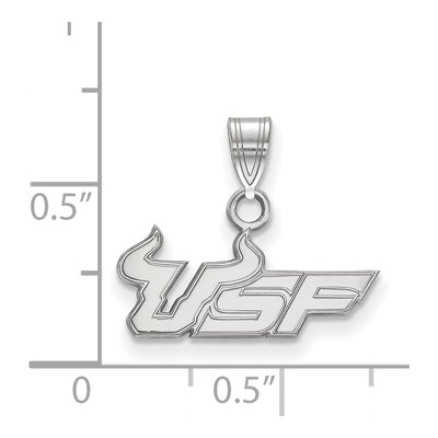 University of South Florida 10K White Gold U-S-F Small Pendant – view 2