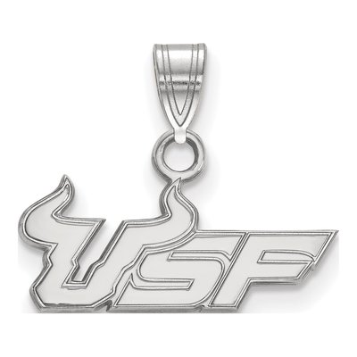 University of South Florida 10K White Gold U-S-F Small Pendant