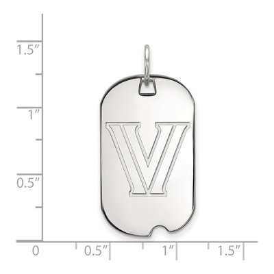 Villanova University 10K White Gold Small Dog Tag Letter V Pendant – view 2