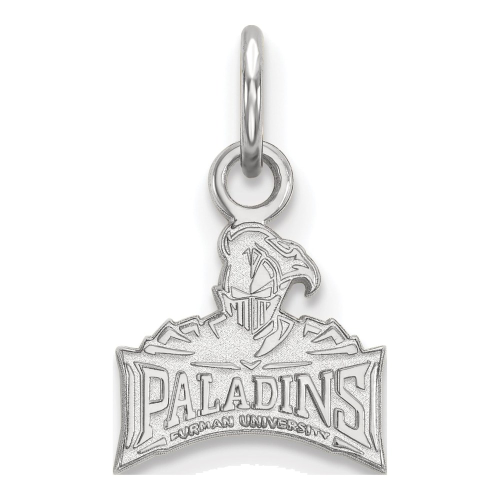 Furman University 10K White Gold Paladins Extra Small Pendant