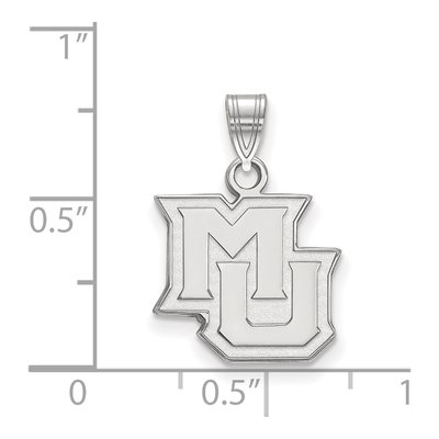 Marquette University 10K White Gold Small M-U Pendant – view 2