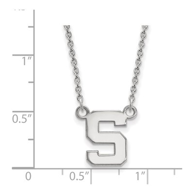 Michigan State University 10K White Gold Small Letter S Necklace – view 2