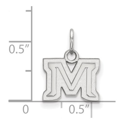 Montana State University 10K White Gold Extra Small Letter M Pendant – view 2