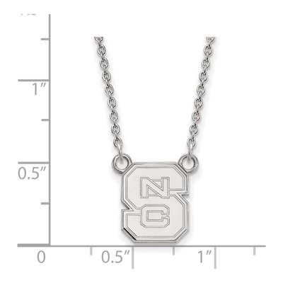 North Carolina State University 10K White Gold N-C-S Small Necklace – view 2