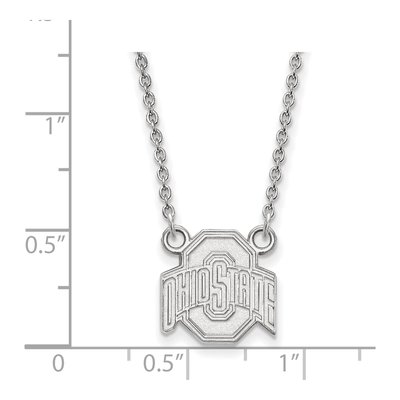 Ohio State University 10K White Gold Small Pendant Necklace – view 2