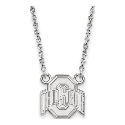 Ohio State University 10K White Gold Small Pendant Necklace