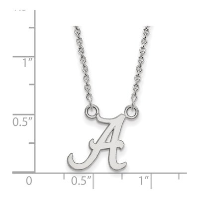 University of Alabama 10K White Gold Small Letter A Necklace – view 2