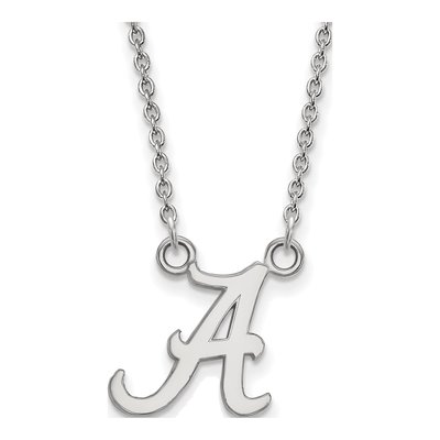 University of Alabama 10K White Gold Small Letter A Necklace