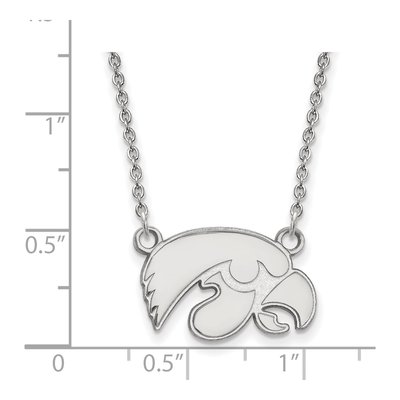 University of Iowa 10K White Gold Hawk Small Necklace – view 2