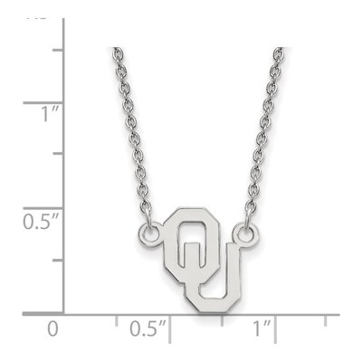 University of Oklahoma 10K White Gold O-U Small Necklace – view 2
