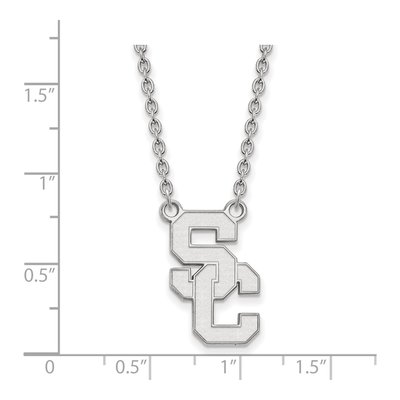 University of Southern California 10K White Gold S-C Large Necklace – view 2