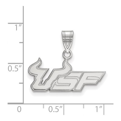 University of South Florida 10K White Gold U-S-F Medium Pendant – view 2