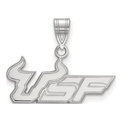 University of South Florida 10K White Gold U-S-F Medium Pendant