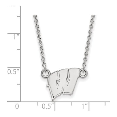 University of Wisconsin 10K White Gold Small Letter W Necklace – view 2