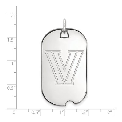 Villanova University 10K White Gold Large Dog Tag Letter V Pendant – view 2