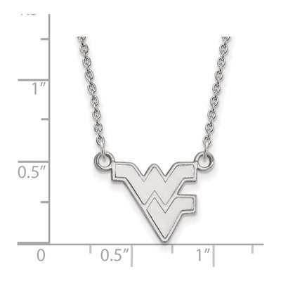 West Virginia University 10K White Gold W-V Small Necklace – view 3