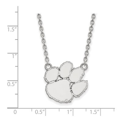 Clemson University 10K White Gold Large Tiger Paw Necklace – view 2