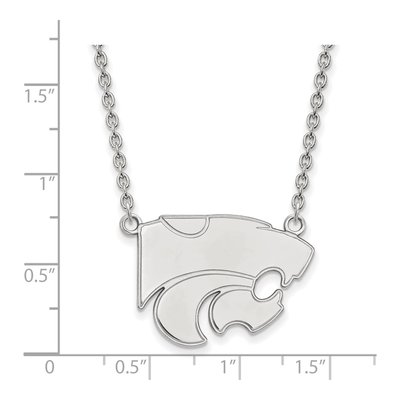 Kansas State University 10K White Gold Wildcat Large Necklace – view 2