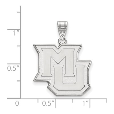 Marquette University 10K White Gold Large M-U Pendant – view 2