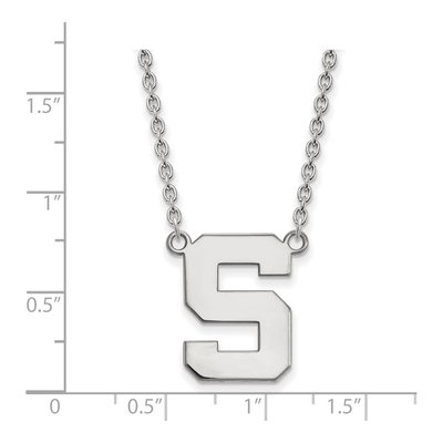 Michigan State University 10K White Gold Large Letter S Necklace – view 2